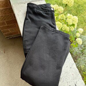 EILEEN FISHER Black Rayon Nylon Stretch Pants M 31" x 29"